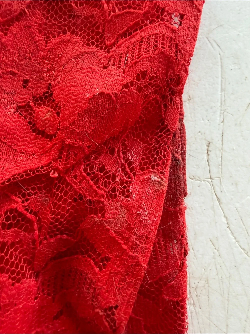 Red Embroidered Floral Sash Belt